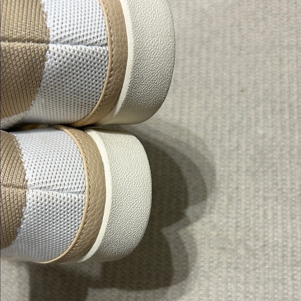 Vionic White and Tan Knit Lace-Up Sneakers - Picture 11 of 11
